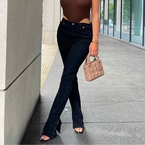 Supernova Side Split Straight Leg Jeans - Black